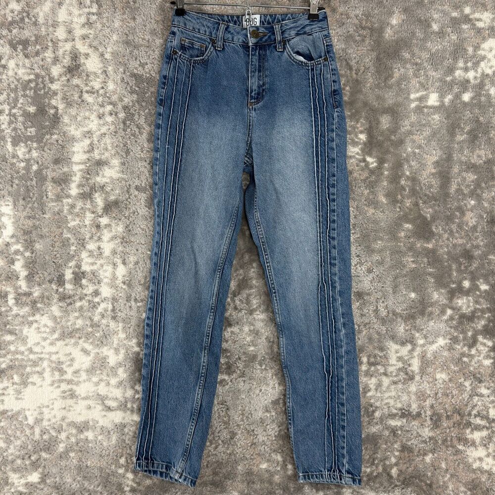 BDG Urban Outfitters Size W24 L32 Mom Jeans Denim 100% Cotton Blue Pants‎ Button